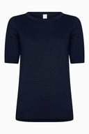 Knit | top | Half - length | cotton knit | Kie | Black - Blue - shop_name