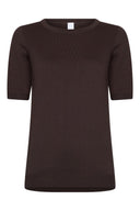 Knit | top | Half - length | cotton knit | Kie | Chocolate knit - shop_name