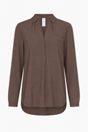 Blouse | Light travel jersey | Kaemi | Cacao