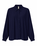 Bluse | Recycled Light-Travelqualität | Iwai | Blu Marine
