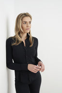 Bluse | Regular-Travelqualität | Ayaka Closed | Deep Black