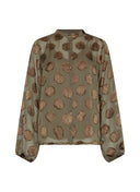 Blouse | Viscose Polyester | Tankuya | Olive Dot - shop_name
