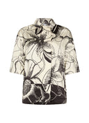 Blouse | Satin Viscose Dessin | Patani Dessin | Ink Blossom