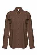 Bluse | Recycled Regular-Travelqualität | Masea | Cacao