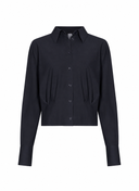 Bluse | Recycled Regular-Travelqualität | Yukako | Black-Blue