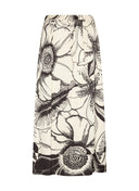 Rock | Satin-Viskose mit Dessin | Panuki Dessin | Ink Blossom