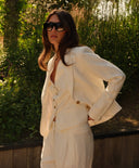 Blazer | Linen Viscose Structure | Moann | soft white - shop_name