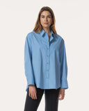 Bluse | Poplin-Stretch | Mieka | Alaskan Blue