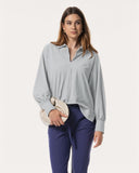 Bluse | Recycled Regular-Travelqualität | Sotoky | Mid Grey