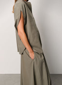 Blouse | Cotton Lyocell Stretch | Tomiko Washed | Smockey Olive - shop_name