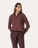 Bluse | Poplin-Stretch | Noutria | Merlot