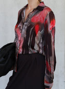 Blouse | Satin Viscose Elastan | Wiya | Gradient Stripe - shop_name