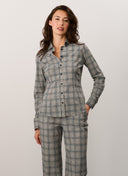 Button - up | Regular Travel Print | Ayaka Closed Print | Grey/ Blue Check - shop_name