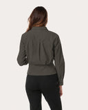 Bluse | Recycled Regular-Travelqualität | Yukako | Olive Night