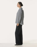 Blouse | Rib Light Travel | Iwai Diagonal Stripe | diagonal stripe black
