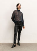 Blouse | Viscose Crepe | Kirika | black blue paisley - shop_name