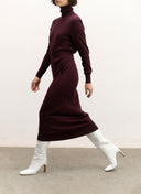 Dress | Cotton Knit | Nagisa | Aubergine Knit - shop_name