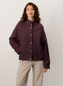 Jacket | Wool Blend | Kyoko | Aubergine Wool - shop_name