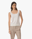 Strick | Leinen-Baumwolle Rec. Pol. | Ouka | white linen