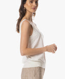Knits | Linen Cotton Rec. Pol. | Ouka | white linen