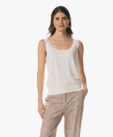 Knits | Linen Cotton Rec. Pol. | Ouka | white linen