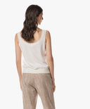 Strick | Leinen-Baumwolle Rec. Pol. | Ouka | white linen