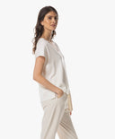 Strick | Leinen-Baumwolle Rec. Pol. | Yunea | white linen