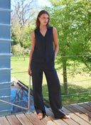 Pants | Linen | Hirsako | Black linen - shop_name