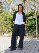 Pants | Linen | Hirsako | Navy linen - shop_name