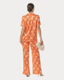 Pantalon | Polyester Satin Stretch | Taky | Sunburst bubbles