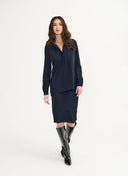 Skirt | Pencil | Travel Jersey | Nosi | Black - Blue - shop_name