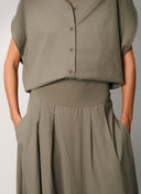 Skirt | Cotton Lyocell Stretch | Kaneko | Smockey Olive - shop_name