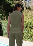 Top | Linen | Elwy | Olive linen - shop_name