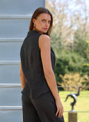 Top | Linen | Elwy | Black linen - shop_name