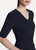 V-neck | T-shirt | Travel Qualität | Lyo | Black-Blue