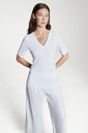 V-neck | T-shirt | Travel Qualität | Lyo | White