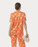 Top | Polyester Satin Stretch | Baylo | Sunburst bubbles