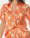 Top | Polyester Satin Stretch | Baylo | Sunburst bubbles