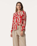 Bluse | Viskose | Tokiwa | Spiaggia Red block