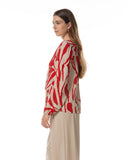Blouse | Viscose | Tokiwa | Spiaggia Red block