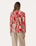 Blouse | Viscose | Tokiwa | Spiaggia Red block