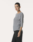Top | Rib Light Travel | Nariko Diagonal Stripe | diagonal stripe black