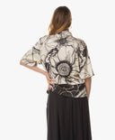 Blouse | Satin Viscose Dessin | Patani Dessin | Ink Blossom