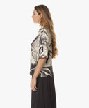 Blouse | Satin Viscose Dessin | Patani Dessin | Ink Blossom