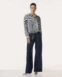 Bluse | Baumwoll-Stretch | Agano Stripe | irregular stripe