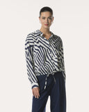 Bluse | Baumwoll-Stretch | Agano Stripe | irregular stripe