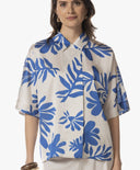 Blouse | Polyester Satin Stretch | Aratani Dessin | Ocean Bloom - shop_name