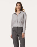 Bluse | Recycled Regular-Travelqualität | Yukako | Mid Grey