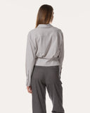 Bluse | Recycled Regular-Travelqualität | Yukako | Mid Grey