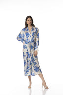 Dress | Polyester Satin Stretch | Kirari Dessin | Ocean Bloom - shop_name